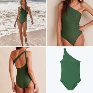 $99 SUMMERSALT The Sidestroke One Piece Swimsuit Bathing suit OLIVE 12